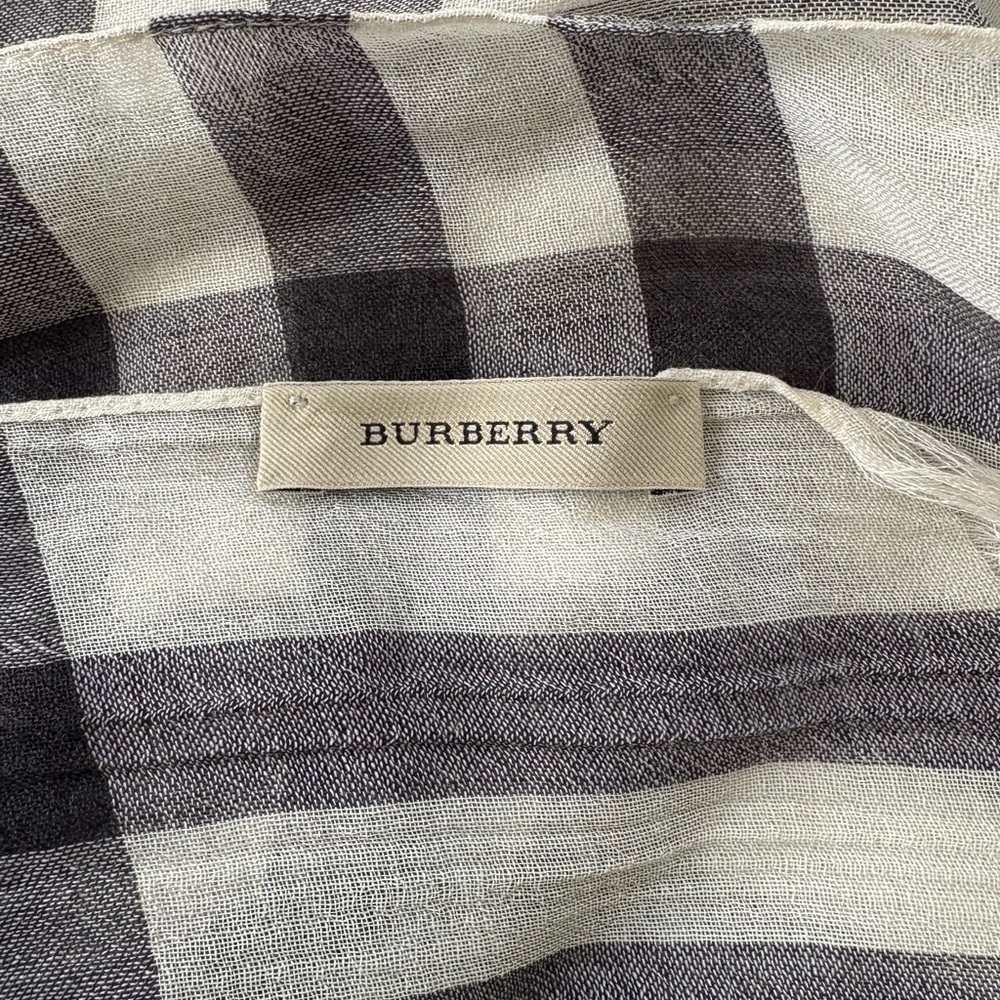 Burberry Monochrome Wool-Silk Lightweight Scarf